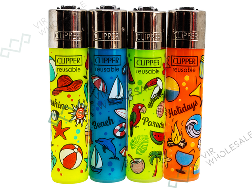 CLIPPER Lighters Printed 48’s Various Designs – Summer Pattern - VIR Wholesale