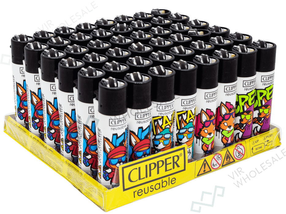CLIPPER Lighters Printed 48’s Various Designs – Urban Tails - VIR Wholesale