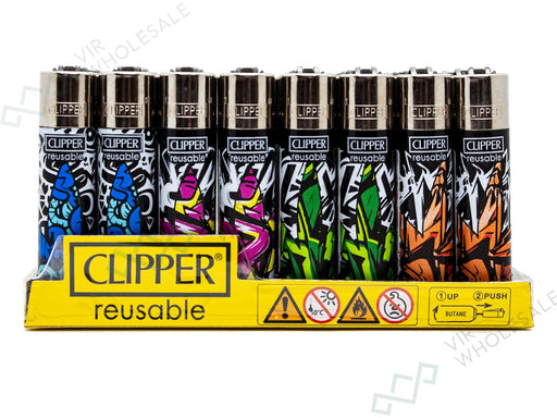 CLIPPER Lighters Printed 48's Various Designs - Urban Weed 2 - VIR Wholesale