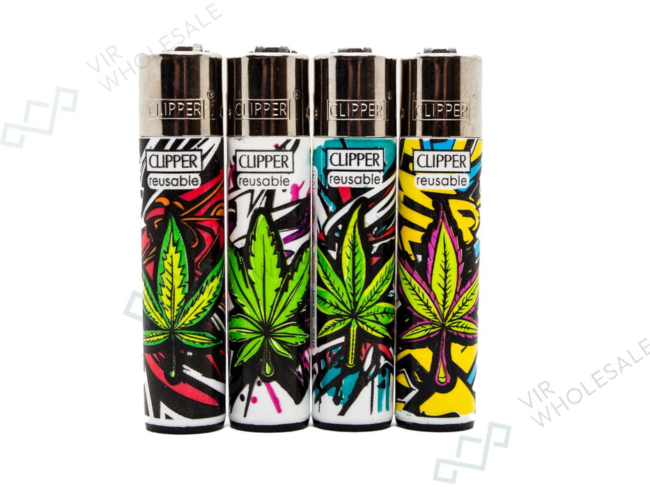 CLIPPER Lighters Printed 48's Various Designs - Urban Weed 3 - VIR Wholesale