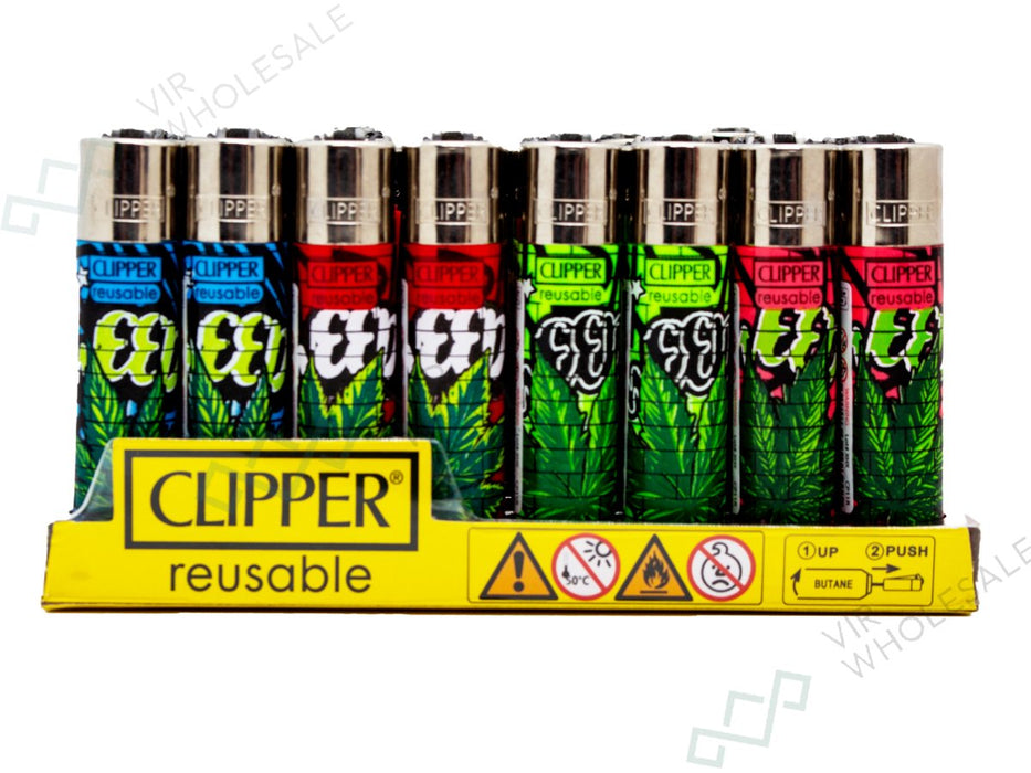 CLIPPER Lighters Printed 48's Various Designs - Urban Weed - VIR Wholesale