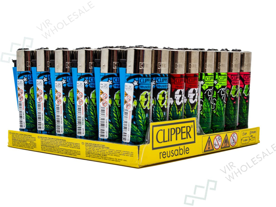 CLIPPER Lighters Printed 48's Various Designs - Urban Weed - VIR Wholesale