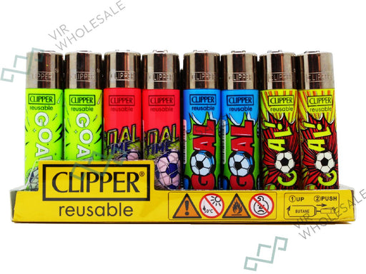 CLIPPER Lighters Printed 48's Various Designs - Victory Goals - VIR Wholesale
