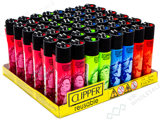 CLIPPER Lighters Printed 48’s Various Designs – Watercolour Ladies - VIR Wholesale