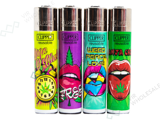 CLIPPER Lighters Printed 48’s Various Designs – Weed Break - VIR Wholesale