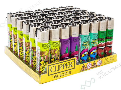 CLIPPER Lighters Printed 48’s Various Designs – Weed Break - VIR Wholesale