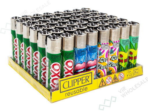 CLIPPER Lighters Printed 48’s Various Designs – Weed High - VIR Wholesale
