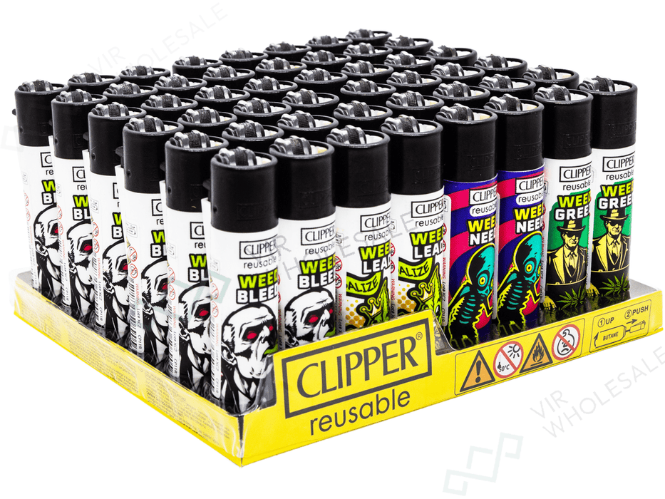CLIPPER Lighters Printed 48’s Various Designs – Weed Rhyme - VIR Wholesale