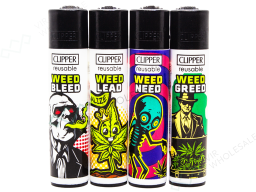 CLIPPER Lighters Printed 48’s Various Designs – Weed Rhyme - VIR Wholesale