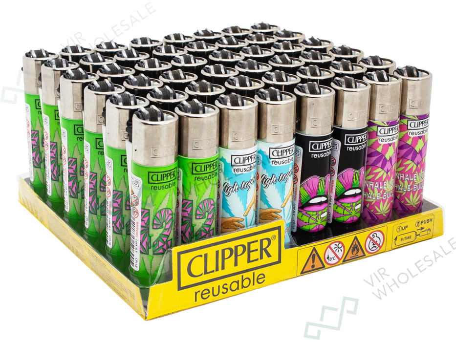 CLIPPER Lighters Printed 48’s Various Designs – Weed Together - VIR Wholesale