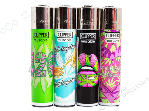 CLIPPER Lighters Printed 48’s Various Designs – Weed Together - VIR Wholesale