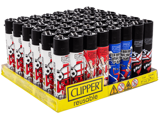 CLIPPER Lighters Printed 48’s Various Designs – World Football 4 - VIR Wholesale