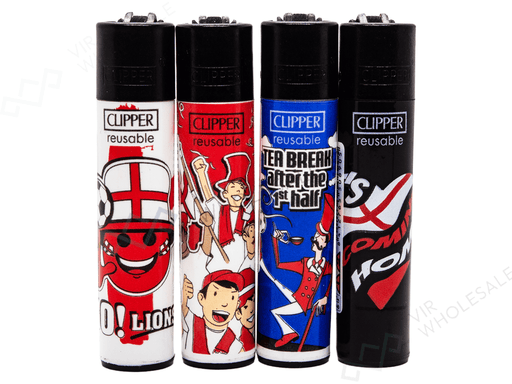 CLIPPER Lighters Printed 48’s Various Designs – World Football 4 - VIR Wholesale