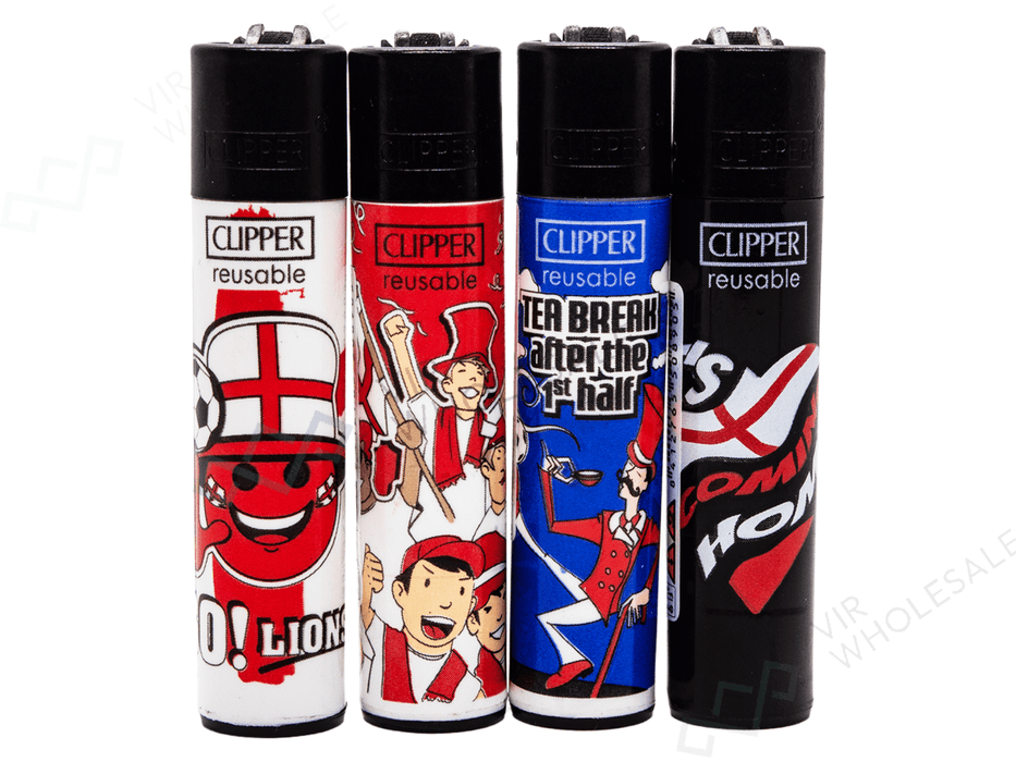CLIPPER Lighters Printed 48’s Various Designs – World Football 4 - VIR Wholesale