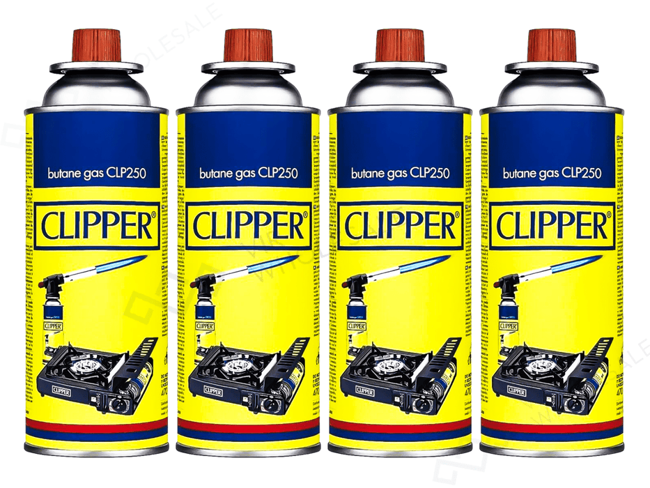 Clipper Outdoor Butane 400ml – 4 Pack (CLP250) - VIR Wholesale