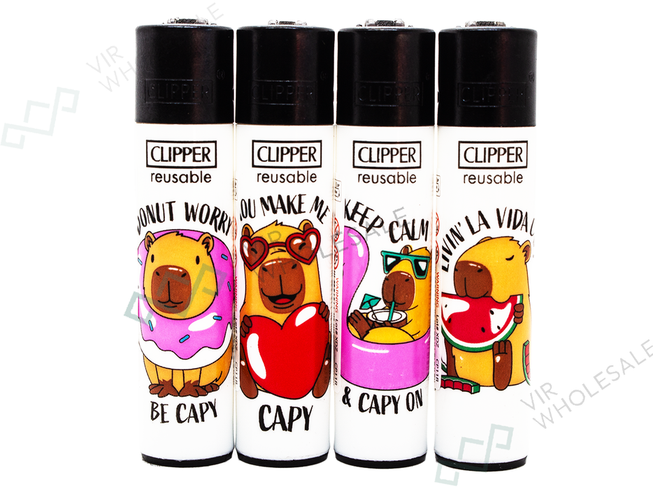 CLIPPER Lighters Printed 48's Various Designs – Be Capy 2 (Capybrera)
