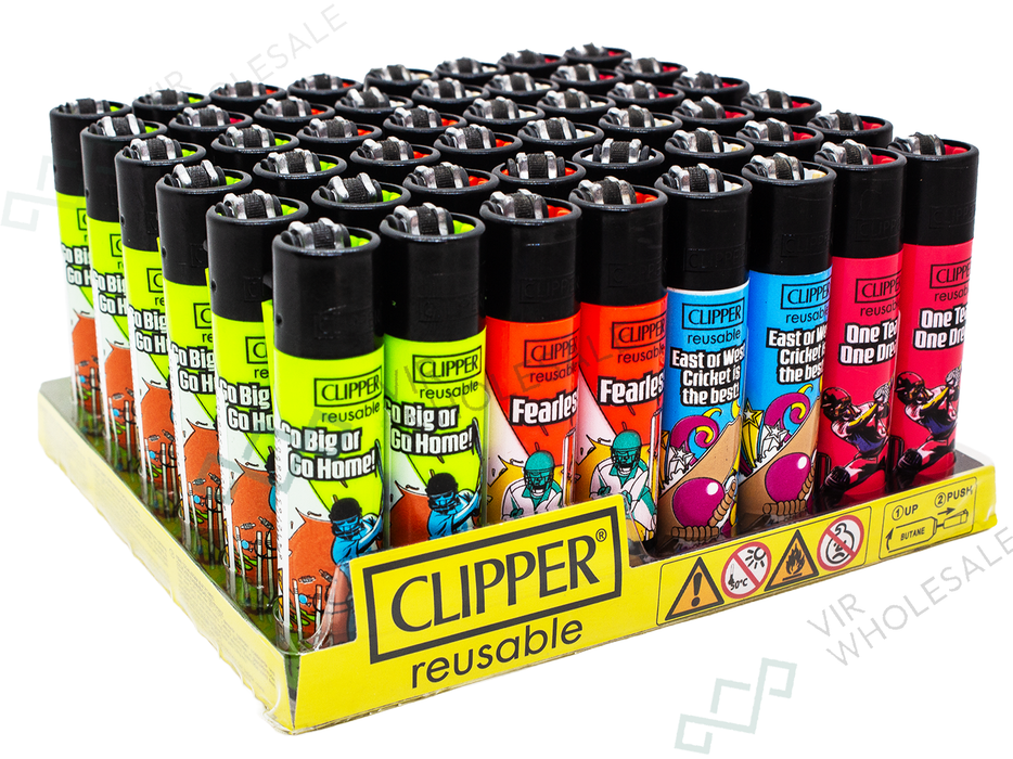 CLIPPER Lighters Printed 48's Various Designs – Cricket League