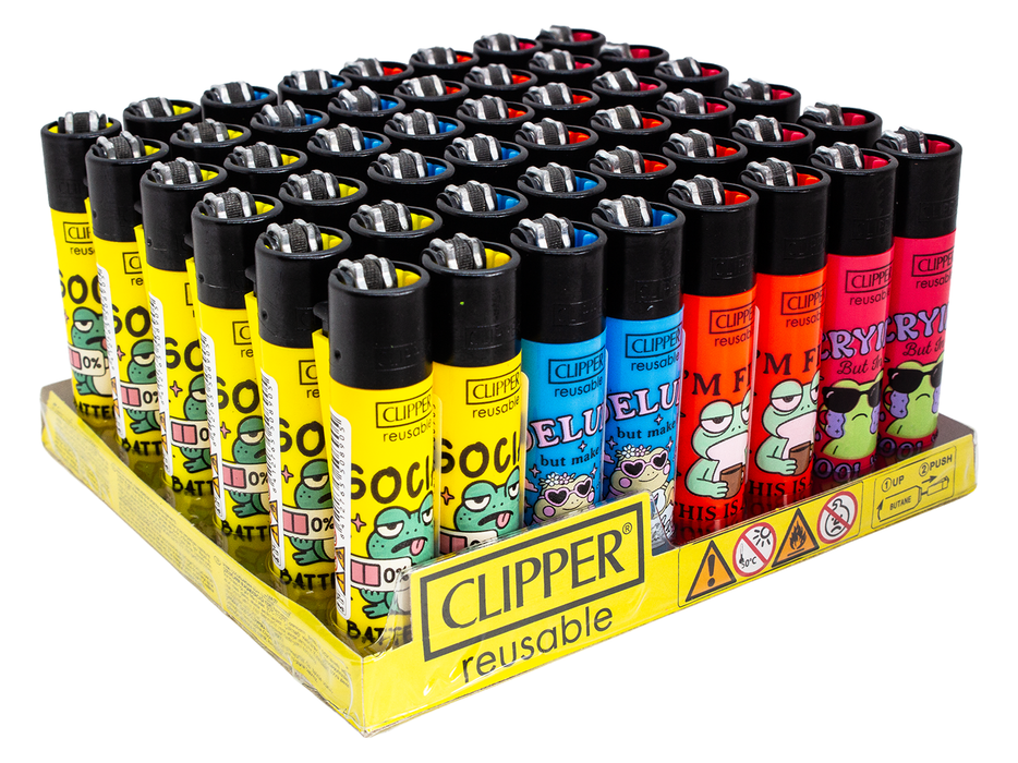 CLIPPER Lighters Printed 48’s Various Designs – Funny Frog