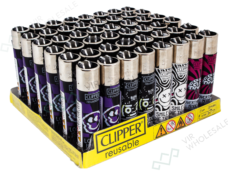 CLIPPER Lighters Printed 48’s Various Designs – Happy Problems