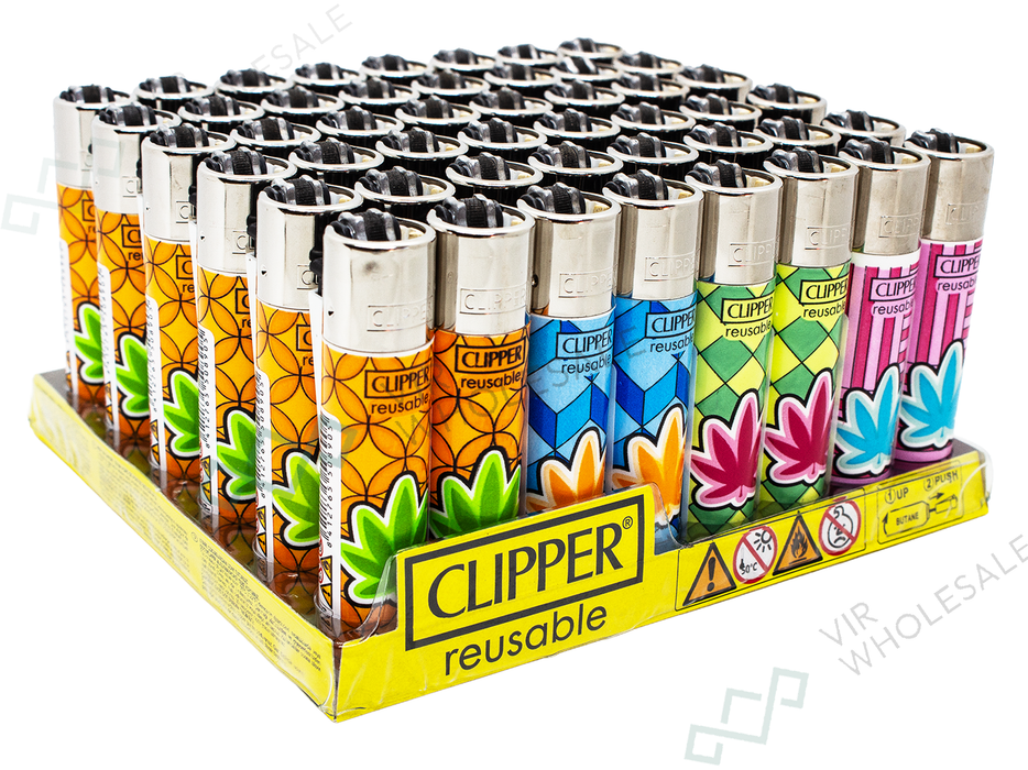 CLIPPER Lighters Printed 48's Various Designs – Leaf Tile