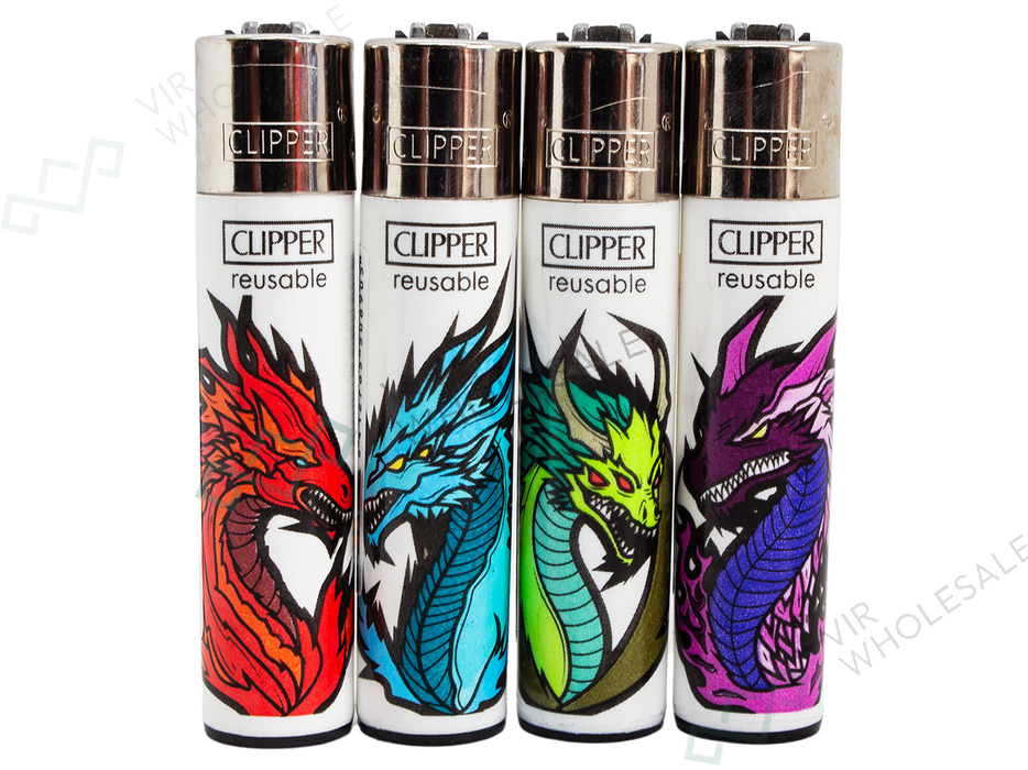 CLIPPER Lighters Printed 48’s Various Designs – Magic Dragon