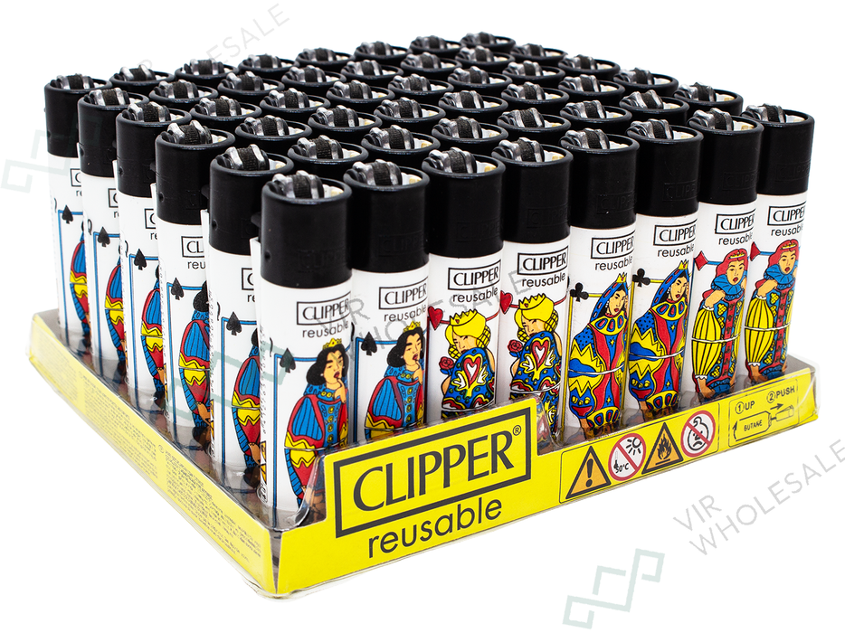 CLIPPER Lighters Printed 48's Various Designs – Poker Games