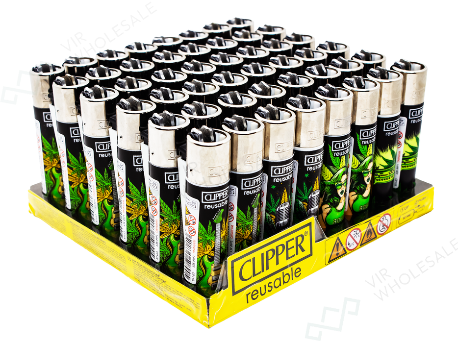 CLIPPER Lighters Printed 48’s Various Designs – Rockstar Leaves