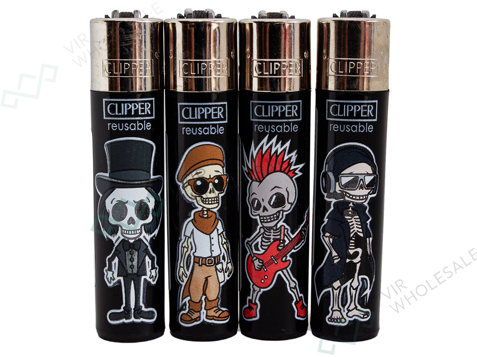 CLIPPER Lighters Printed 48’s Various Designs – Skull Parade