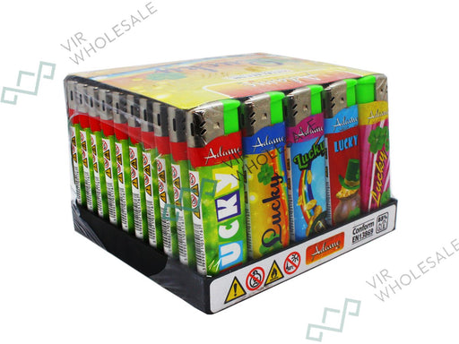 Copy of Adamo Electronic Lighters, Printed Designs 50 Per Box - Lucky - VIR Wholesale
