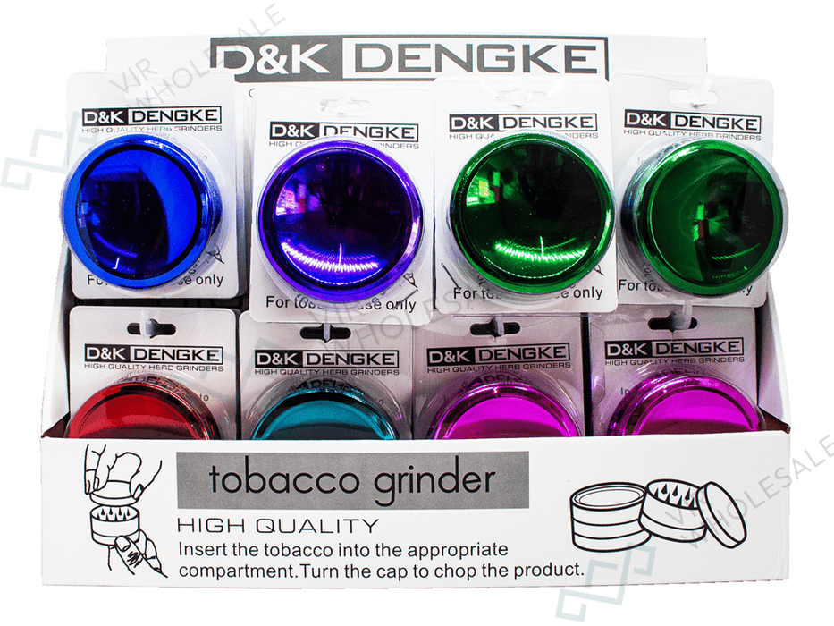 D&K 2 - Part Metallic Grinders - Assorted Colours - 24 Per Box (SM3022) - VIR Wholesale