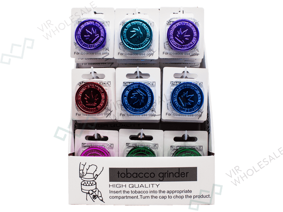 D&K 3 - Part Mini Plastic Grinders - Assorted Colours - 36 Per Box (SM3131) - VIR Wholesale