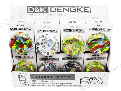 D&K Metal Grinders - Assorted Rick and Morty Design - 24 Per Box - 2 Part - VIR Wholesale