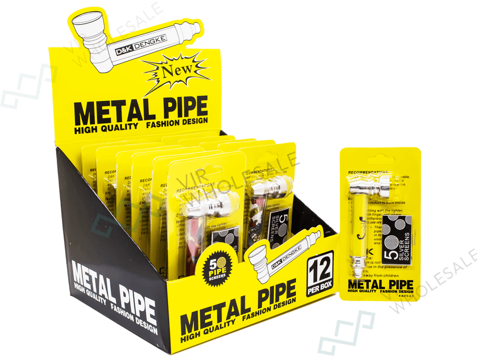D&K Metal Pipes – Box of 12 Assorted Designs + 5 Screens - VIR Wholesale