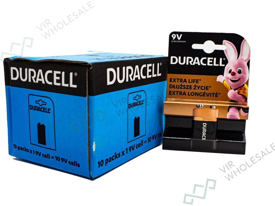 DURACELL 9V (1604) Battery (Basic) - 10 Per Box - VIR Wholesale