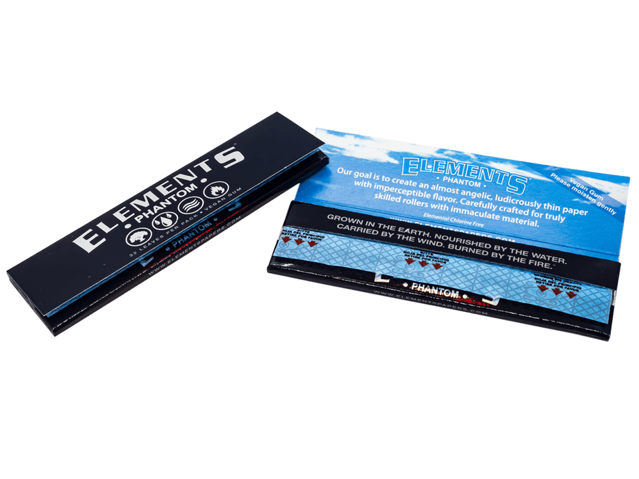 ELEMENTS King Size WIDE Phantom Rolling Papers – Ultra Thin & Slow Burning ( Thinnest Element Papers ever made ) - VIR Wholesale