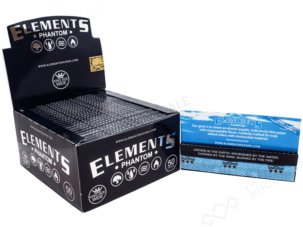 ELEMENTS King Size WIDE Phantom Rolling Papers – Ultra Thin & Slow Bur ...