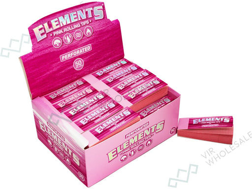 Elements Pink Perforated Tips - 50 Per Box - VIR Wholesale