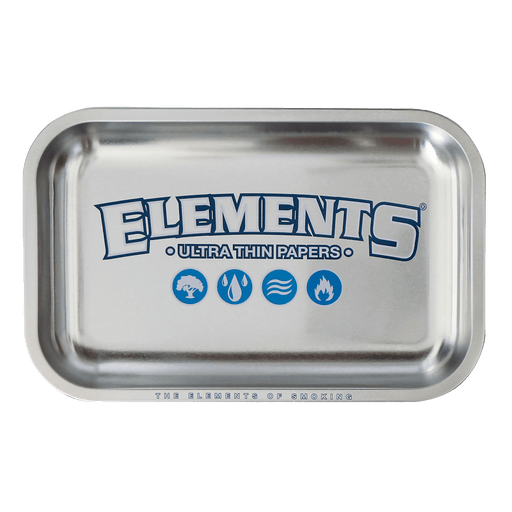 Elements Small Silver Metal Rolling Tray - VIR Wholesale
