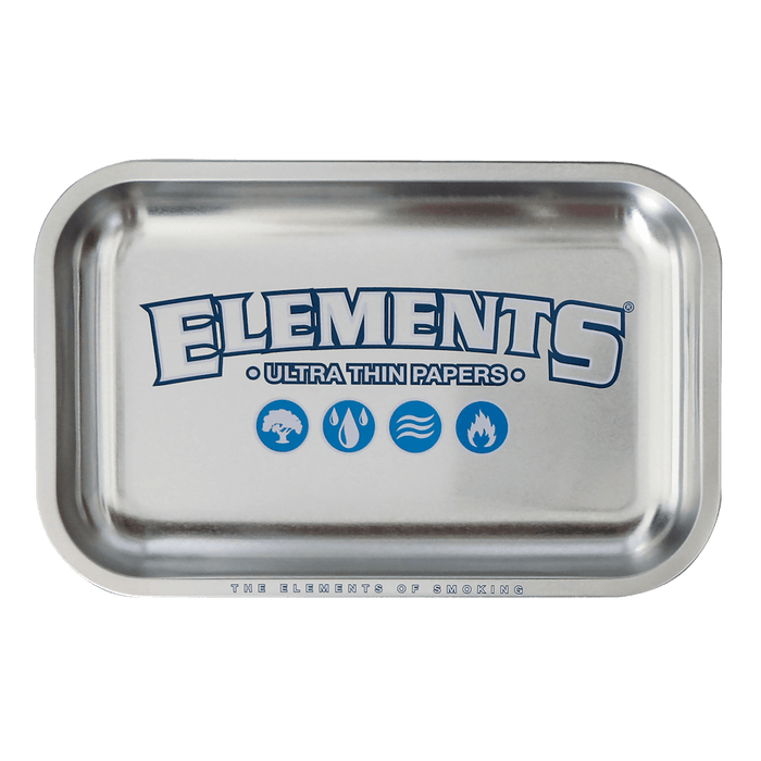 Elements Small Silver Metal Rolling Tray - VIR Wholesale