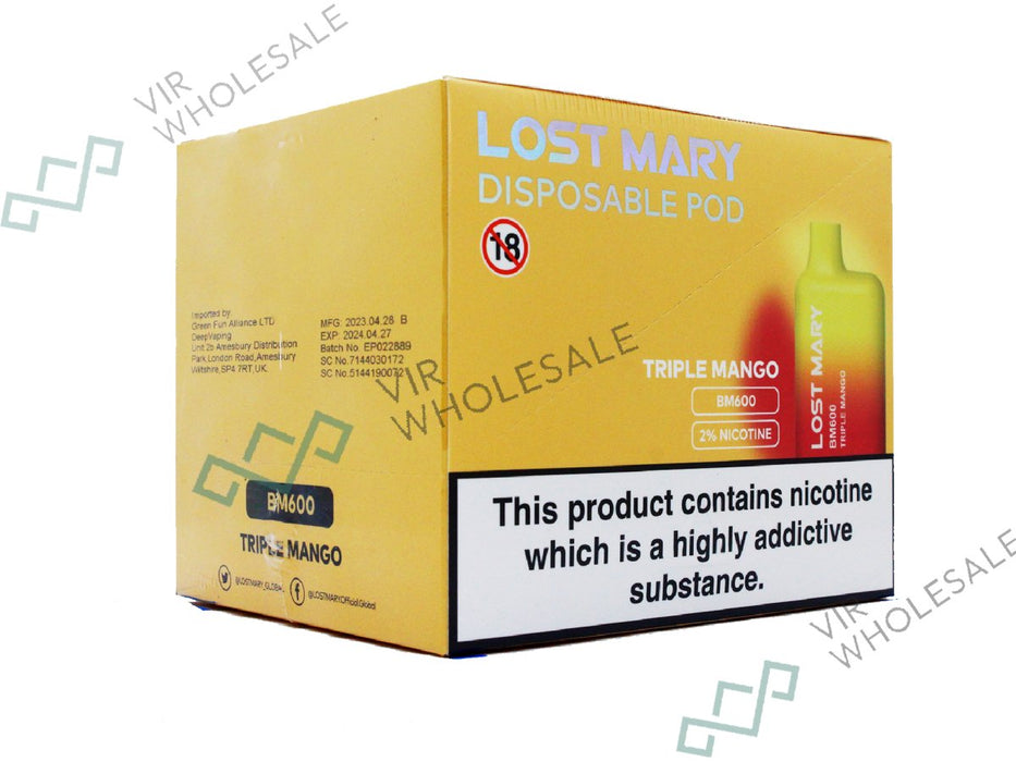 ELF BAR LOST MARY BM600 Disposable Vape - 20mg - 10 Vapes Per Box - VIR Wholesale