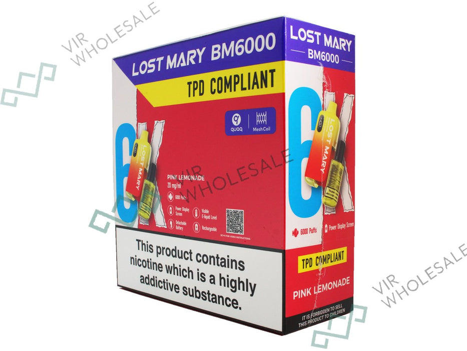 ELF BAR LOST MARY BM6000 Rechargeable Vape - 5 Vapes Per Box - VIR Wholesale