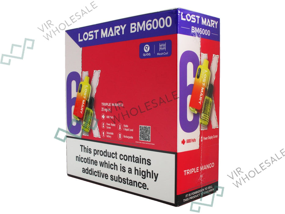 ELF BAR LOST MARY BM6000 Rechargeable Vape - 5 Vapes Per Box - VIR Wholesale