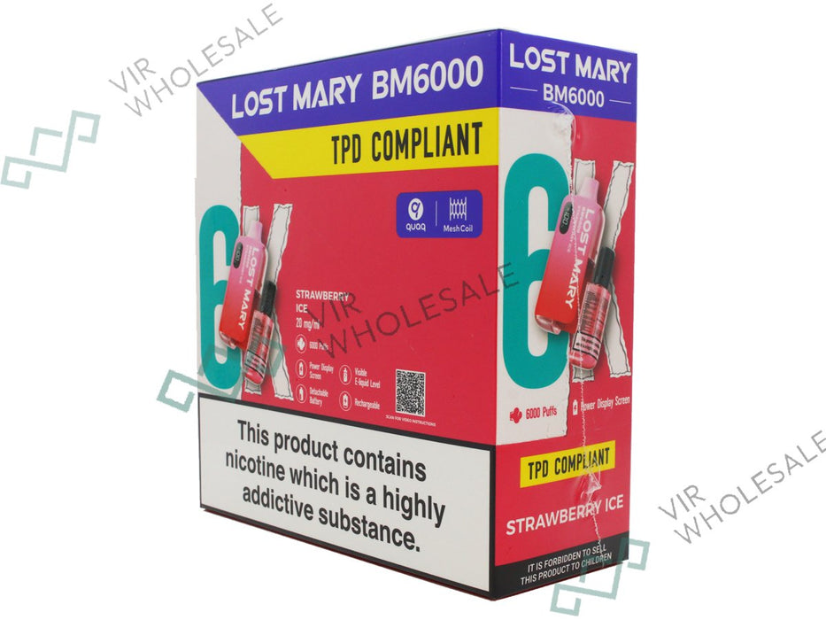 ELF BAR LOST MARY BM6000 Rechargeable Vape - 5 Vapes Per Box - VIR Wholesale
