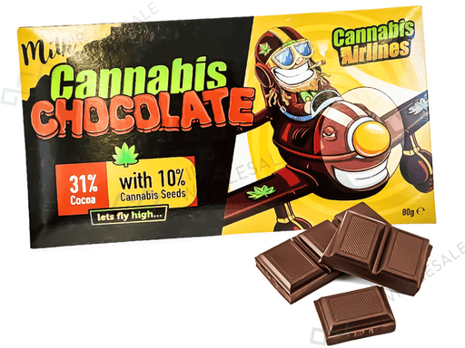 Euphoria - Canna Airlines Milk Chocolate with Hemp Seeds (80g) – (THC Free) - VIR Wholesale
