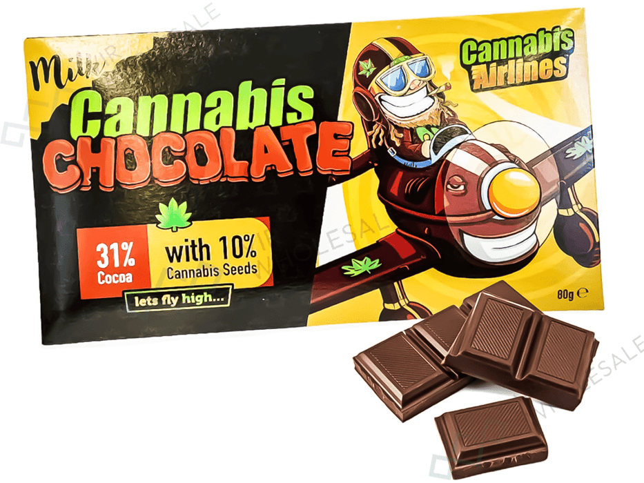 Euphoria - Canna Airlines Milk Chocolate with Hemp Seeds (80g) – (THC Free) - VIR Wholesale