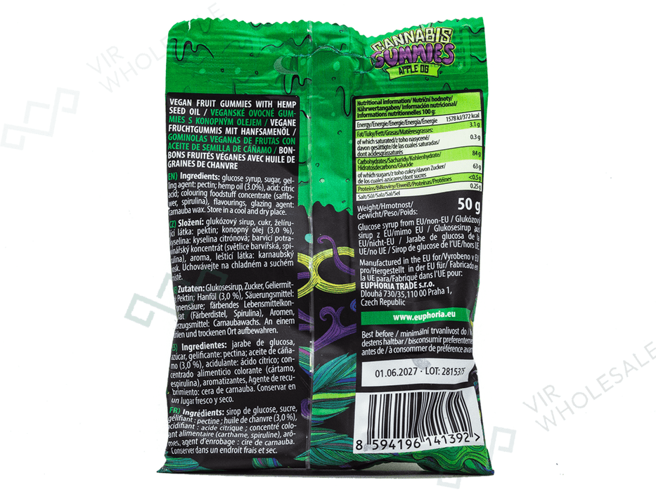 Euphoria CBD Gummies – Apple OG with Hemp Oil (50g) - VIR Wholesale
