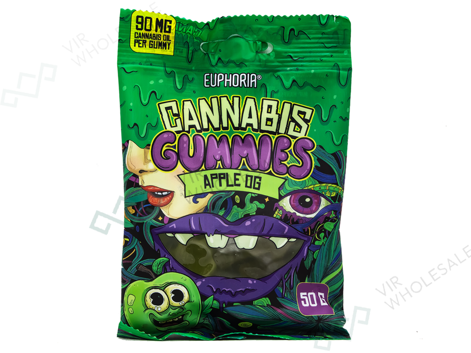 Euphoria CBD Gummies – Apple OG with Hemp Oil (50g) - VIR Wholesale