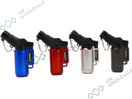 Flamejack Lighter Torch - 4 Assorted Colours Metallic Colour - 25 Pack - VIR Wholesale
