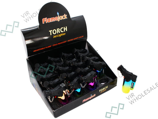 Flamejack Lighter Torch - 4 Pack Rainbow Colour - VIR Wholesale