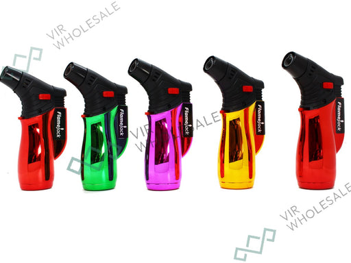 Flamejack Lighter Torch Vacuum - 20 - Pack - 5 Assorted Colours - VIR Wholesale